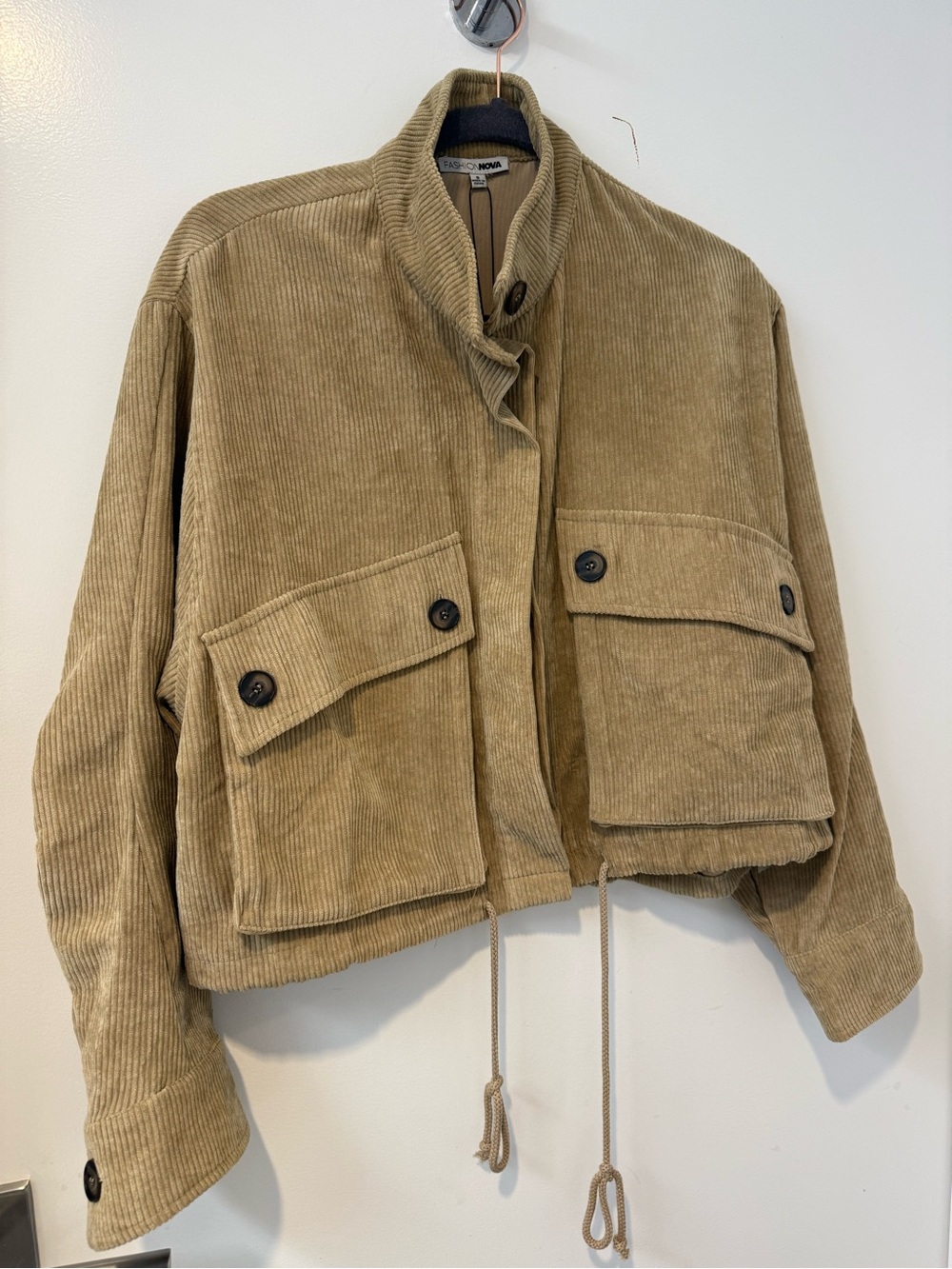 Fashion Nova Taupe Corduroy Utility Jacket